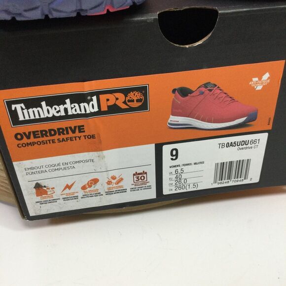 Timberland Womans PRO Overdrive Composite Sneakers Safety Toe Pink Size US 9 NWB - Picture 7 of 13